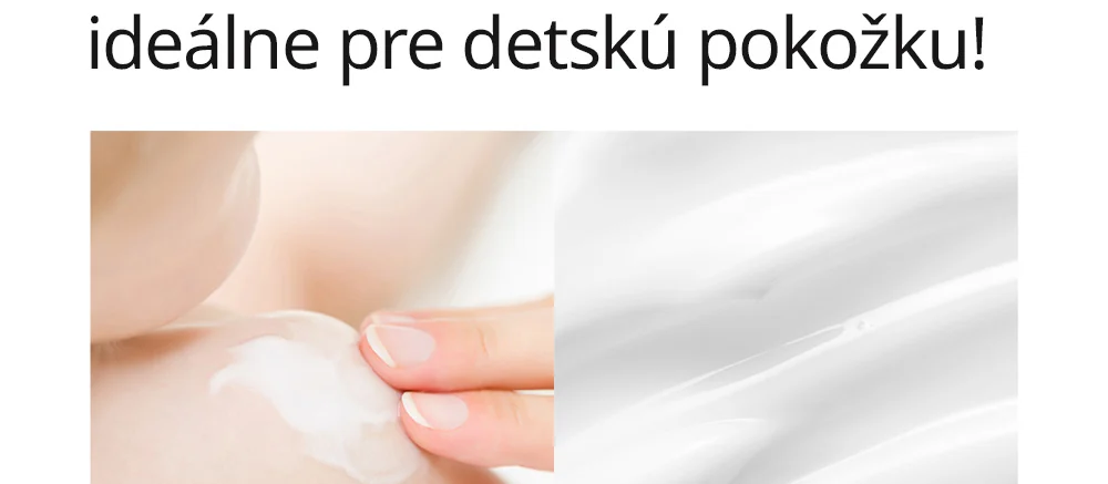 Krémová textura roztíraná na prstu